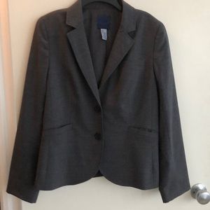 J crew lightweight lined grey wool 2 button jacket
